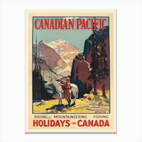 Canadian Pacific Holidays Poster Leonard Richmond Canvas Print