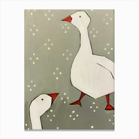 Two white Geese Canvas Print