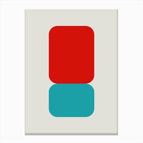 Emphatic Red Teal Canvas Print