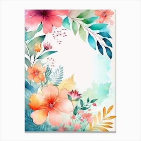 Watercolor Floral Background Canvas Print