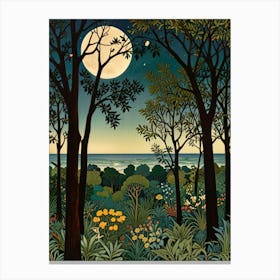 William Morris Moonlight In The Forest 28 Canvas Print