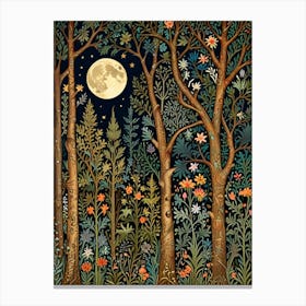 William Morris Moonlight In The Forest 37 Canvas Print