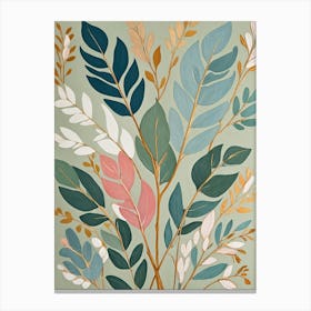 Pastel Leaf Burst Canvas Print