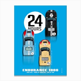 The 24 Hours Of Ford Gt40 1966 Canvas Print