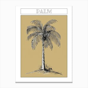 Palm Tree Minimalistic Drawing 2 Poster Canvas Print