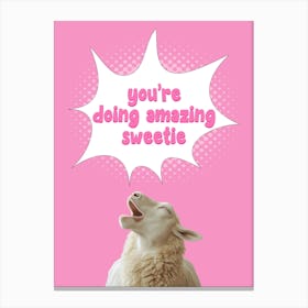 You' re Doing Amazing Funny Sheep Print Canvas Print
