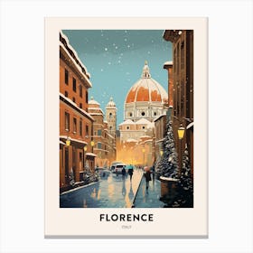 Winter Night  Travel Poster Florence Italy 2 Canvas Print