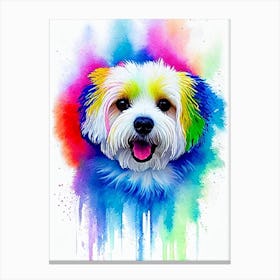 Bichon Frise Rainbow Oil Painting dog Canvas Print