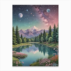 Cosmic Lake no2 Canvas Print