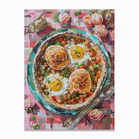 Pink Breakfast Food Shakshuka 2 Canvas Print