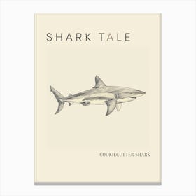 Cookiecutter Shark Vintage Illustration 1 Poster Canvas Print
