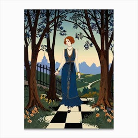 Lady In Blue 1 Canvas Print