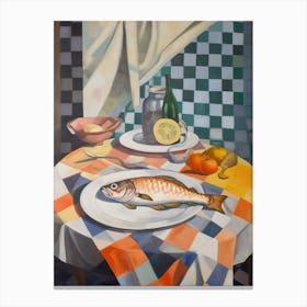 Cod Still Life Painting Canvas Print