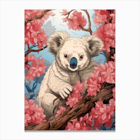 Koala Animal Drawing In The Style Of Ukiyo E 2 Canvas Print