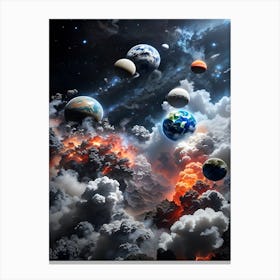 Planets In Space 7 Canvas Print