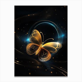 Golden Butterfly Wallpaper Canvas Print