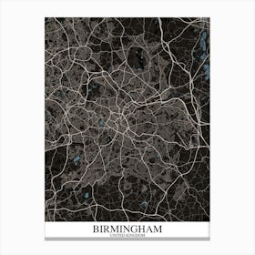 Birmingham Black Blue Canvas Print