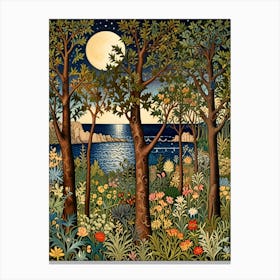 William Morris Moon In The Forest 1 Canvas Print