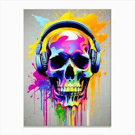 Skull With Headphones 101 Canvas Print