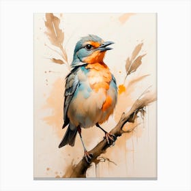 Bird On A Branch Canvas Print