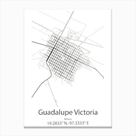 Guadalupe,Mexico Minimalist Map Canvas Print