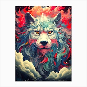 Wolf In The Clouds 9 Canvas Print