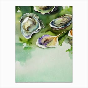 Oysters Storybook Watercolour Canvas Print