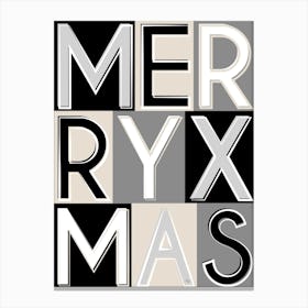 Merry Xmas typography Canvas Print