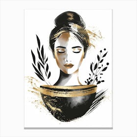 Woman In A Bowl Canvas Print