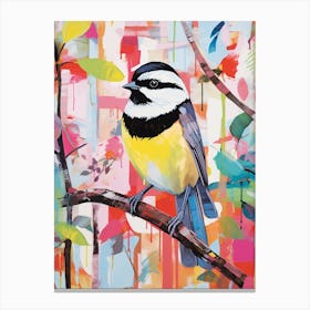 Colourful Bird Painting Carolina Chickadee 3 Canvas Print
