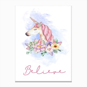 Believe Unicorn Canvas Print