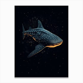  An Illustration Of A Whale Shark On A Black Background 1 Canvas Print