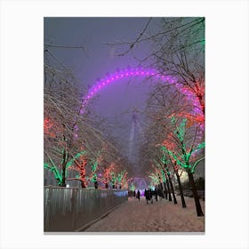 London Eye Christmas Lights Canvas Print