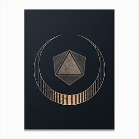 Abstract Geometric Gold Glyph on Dark Teal n.0204 Canvas Print
