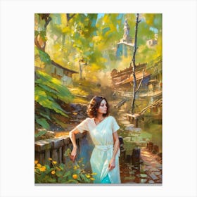 Woman In The Woods Canvas Print