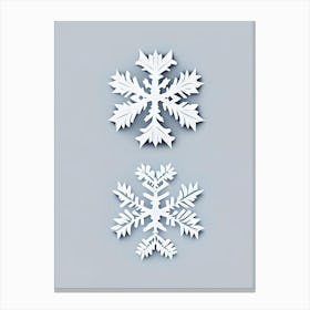 Fragile, Snowflakes, Retro Minimal 1 Canvas Print