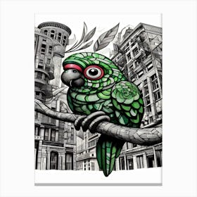 Kiki Parrot In The City Canvas Print