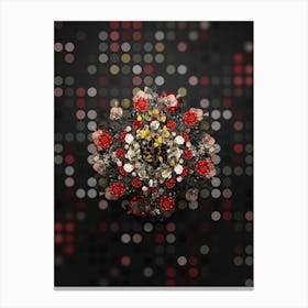 Vintage Adenocarpus Floral Wreath on Dot Bokeh Pattern Canvas Print