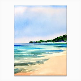 Ngwe Saung Beach 2, Myanmar Watercolour Canvas Print