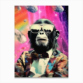 Thinker Monkey In Space Collage 1 Canvas Print