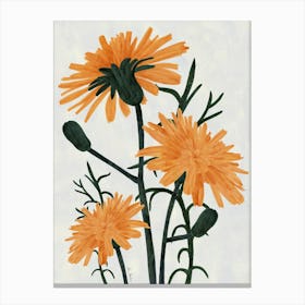 Three Orange Flowers Canvas Print