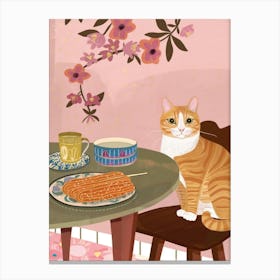 Cat And Churros 4 Canvas Print