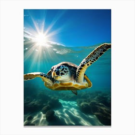 Sea Turtle In The Ocean Canvas Print