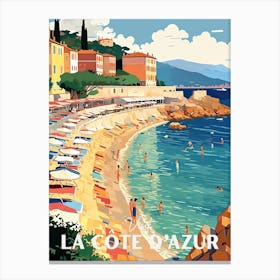 Cote D Azur France Travel Poster 2 Canvas Print