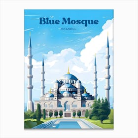 Blue Mosque Istanbul Islam Modern Travel Art Canvas Print