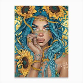 Sunflower Girl 17 Canvas Print