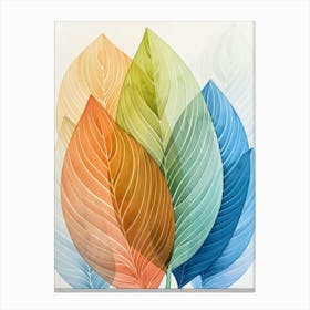 Watercolor Leaves 24 Canvas Print