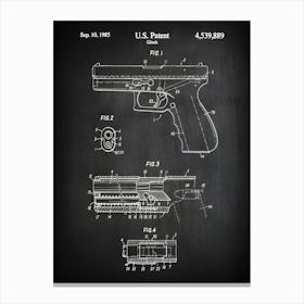 Glock Patent Print Glock Gun Art Gun Decor Gun Patent Gun Patent Glock Blueprint Patent Art Historical Print Patent Print G8891 Canvas Print