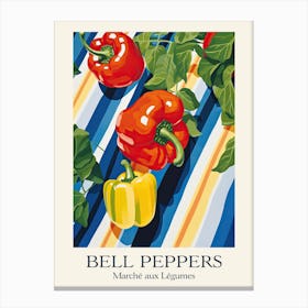Marche Aux Legumes Bell Peppers Summer Illustration 2 Canvas Print