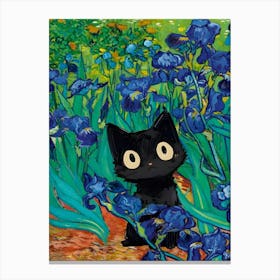 Van Gogh Iris Cat Mama Canvas Print